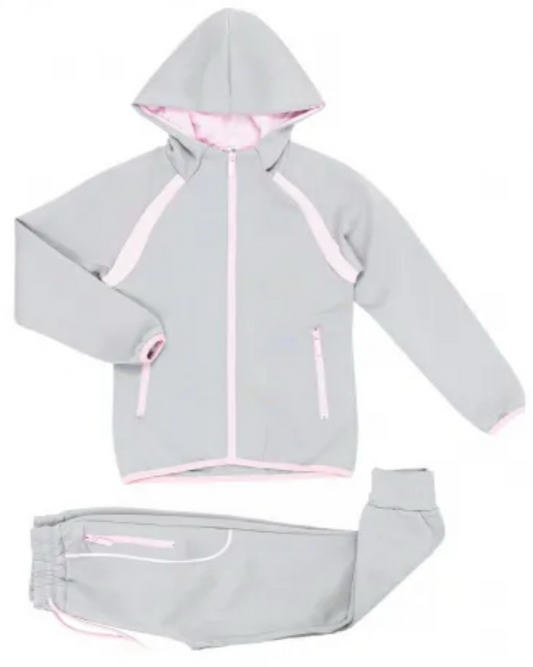 Girls Gray and Pink Track set