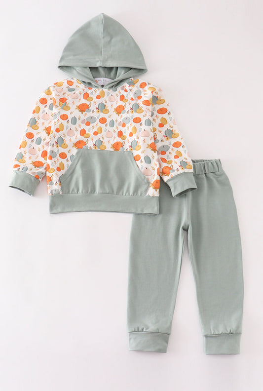 Pumpkin boy hoodie set