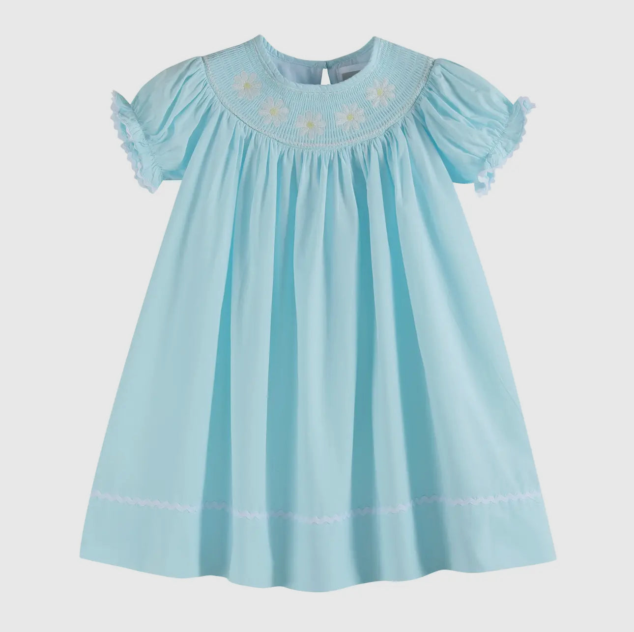 Light Blue Daisy Smocked