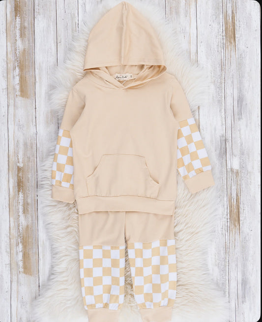 Checkers hoodie jogger set