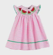 Pink Stripe Watermelon Smocked