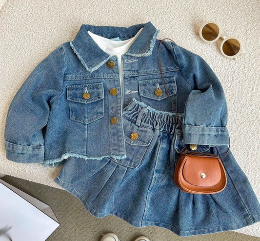 Girls two piece Denim Skirt and Jacket